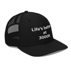 Life's better at 3000ft - Black - Front