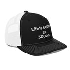 Life's better at 3000ft - Black / White - Front